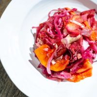 Tropical housemade papaya slaw.